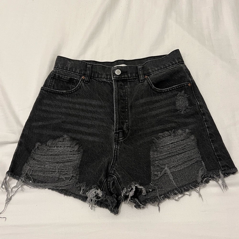 Black jean shorts